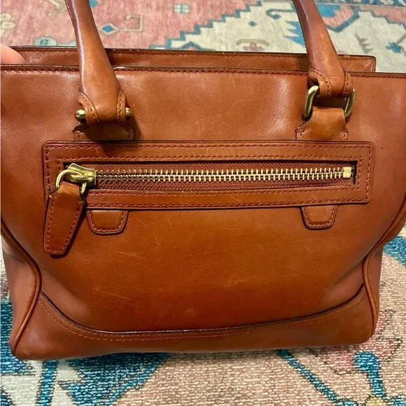 Coach Brown Leather Satchel with Gold Hardware - Picture 5 of 13